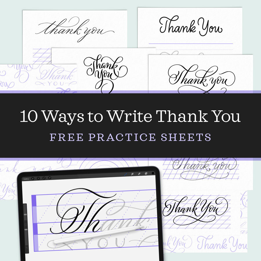 10 Ways to Write Thank You Practice Sheets