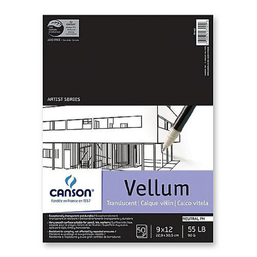   Canson Translucent Vellum  is smooth and translucent, making it great for tracing 