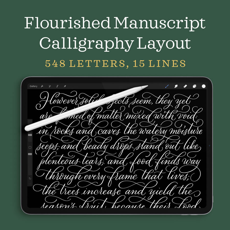 Flourished Modern Calligraphy Manuscript Layout
