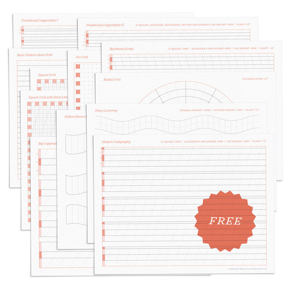  Free downloadable guide sheets are available in  Molly’s Lettering Toolkit ! 