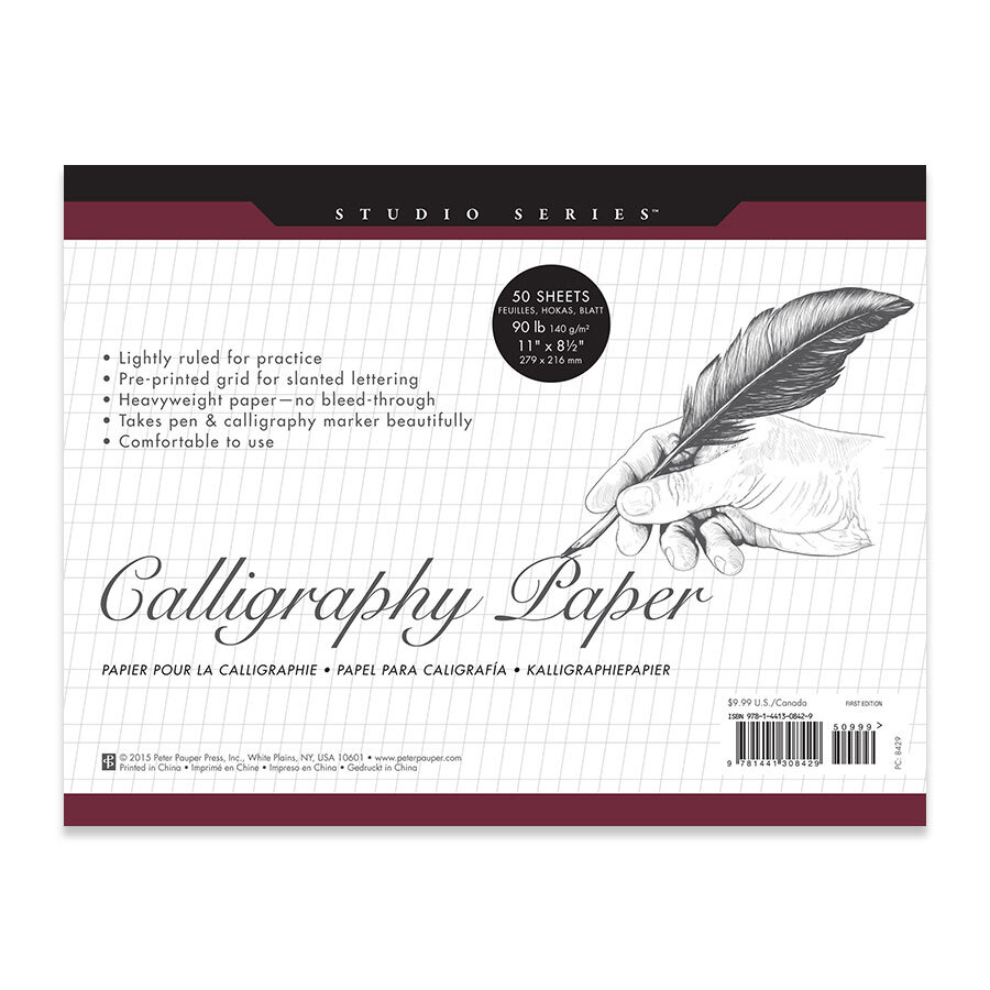   Studio Series Calligraphy Paper  is lightly ruled with a basic slant grid that’s great for both modern and traditional calligraphy practice 