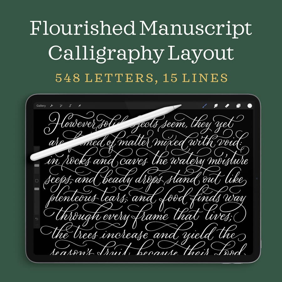 Flourished Modern Calligraphy Manuscript Layout