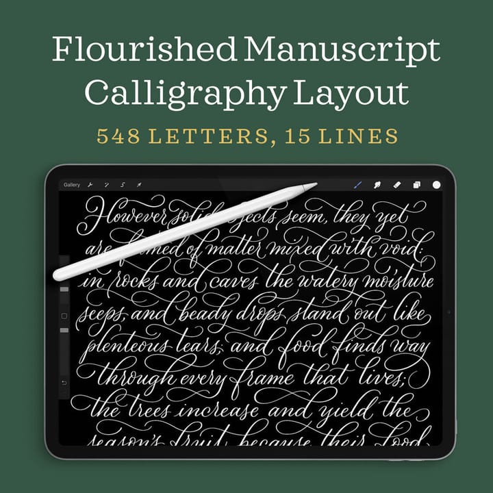 Flourished Modern Calligraphy Manuscript Layout