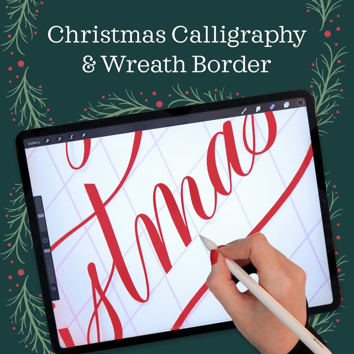 Merry Christmas Calligraphy & Wreath Frame Tutorial