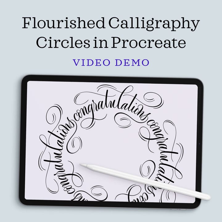 How to Draw Flourished Calligraphy Circles in Procreate