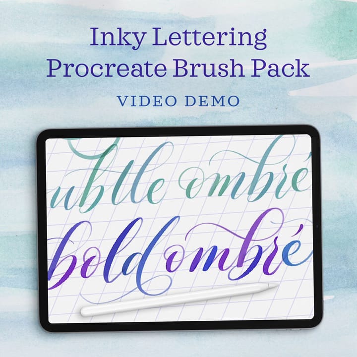 Inky Lettering Procreate Brush Pack