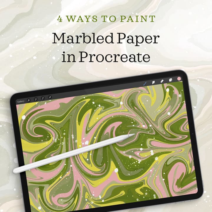 Marbled Paper Four Ways in Procreate