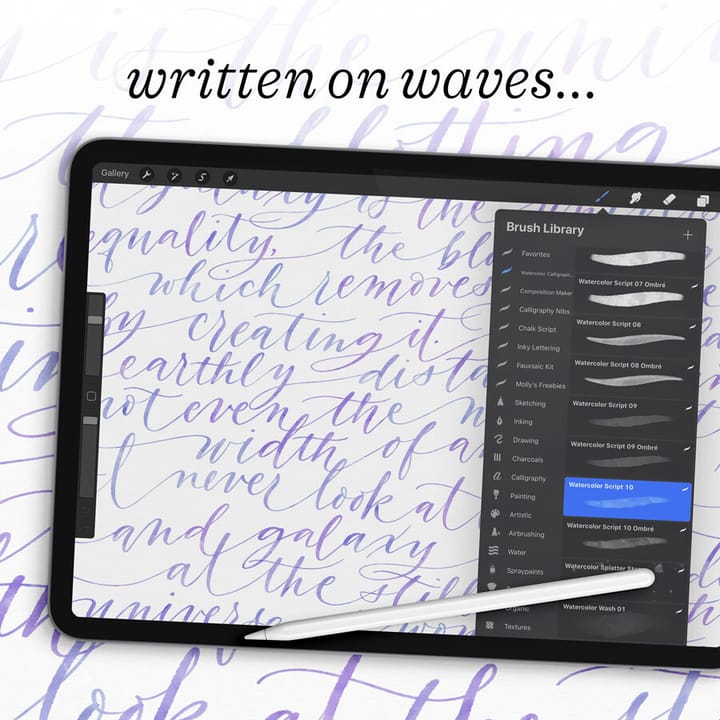 Video: Wavy Modern Calligraphy Watercolor Layout