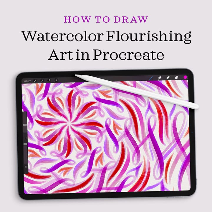 Learn to Draw Flourished Watercolor Mandalas in Procreate